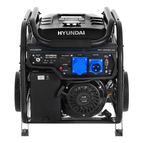 Бензиновый генератор Hyundai HHY 10050FE ATS, 220/12 В, 8.5кВт, с автозапуском, на колёсах с АКБ