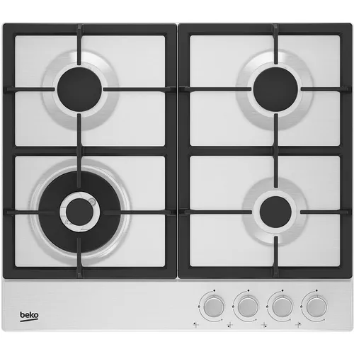 Газовая варочная панель Beko BHGM6422K5WW, 4 конфорки, эмалированная сталь, белый