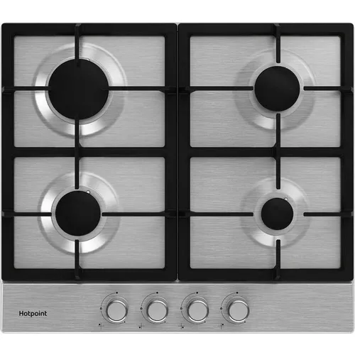 Газовая варочная панель HOTPOINT HGMT 641 IX, 4 конфорки, нержавеющая сталь, серый