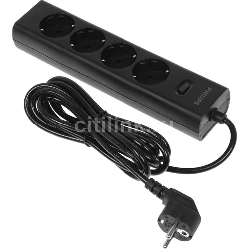 Сетевой фильтр Philips CHP2145BB/51, 3м, черный
