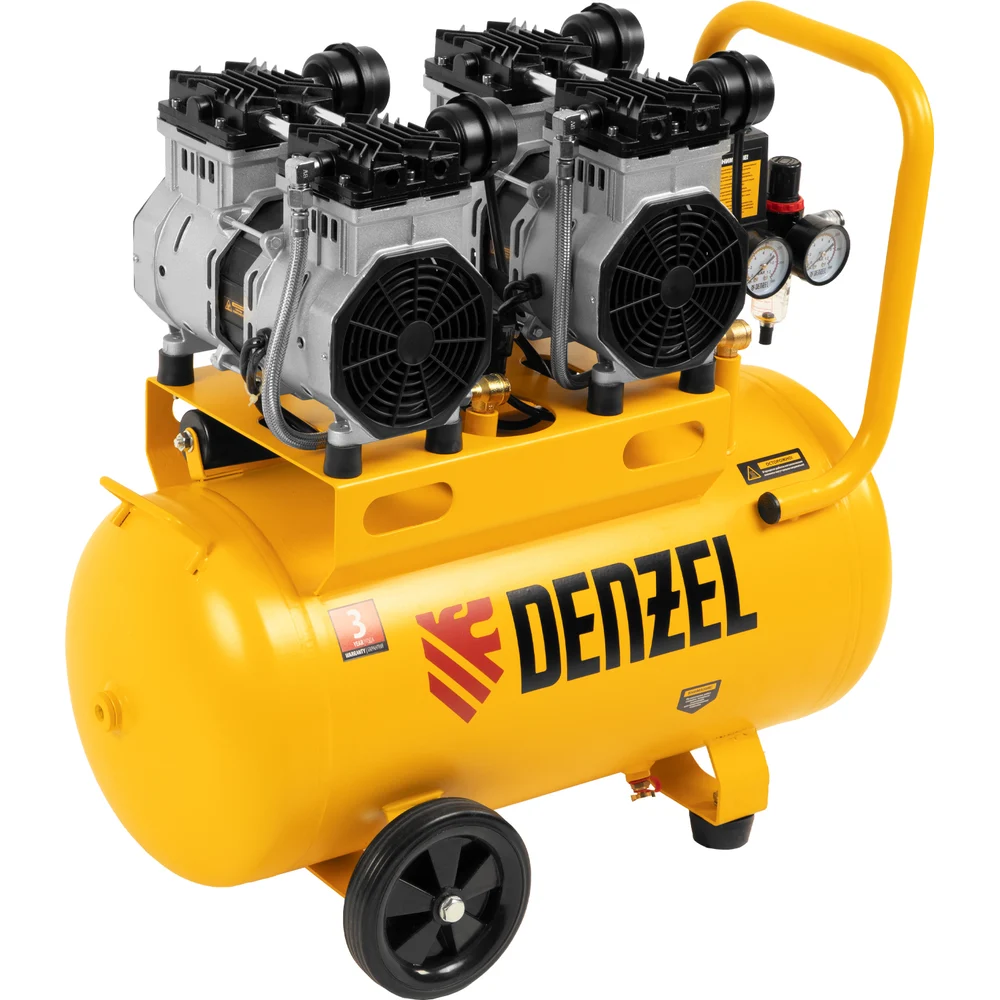 Безмаслянный малошумный компрессор Denzel DLS 2200/50 58031