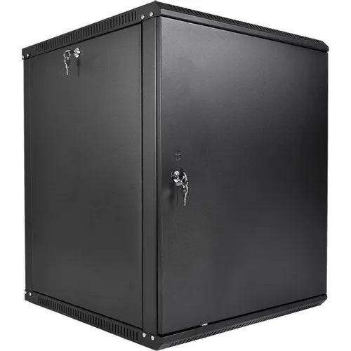 Шкаф коммутационный ЦМО ШРН-Эконом ШРН-Э-12.650.1-9005 настенный, металлическая передняя дверь, 12U, 600x608x650 мм