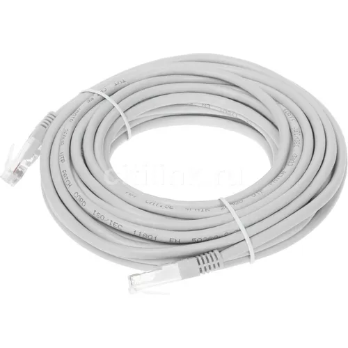Патч-корд LanMaster вилка RJ-45, вилка RJ-45, кат.5E, ПВХ, 10м, серый [twt-45-45-10-gy]