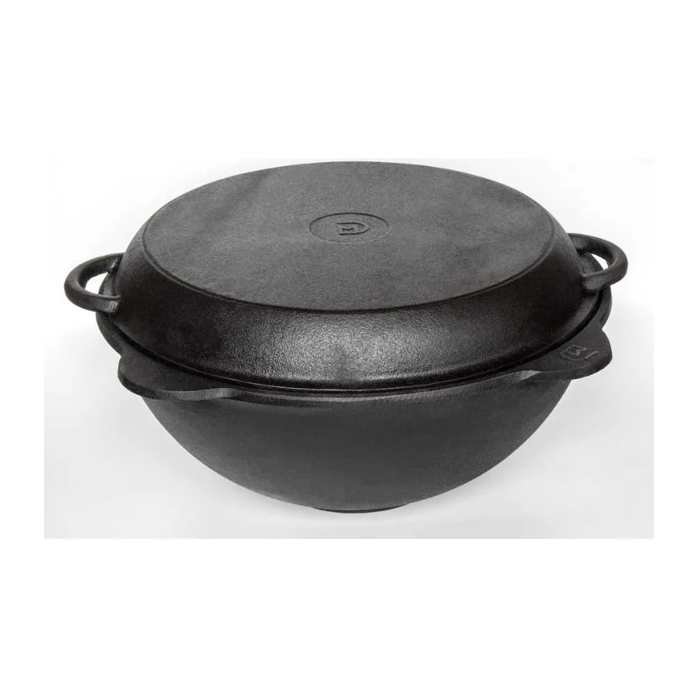 Чугунный казан Davr Metall казан10(круг)+крыш(сков)10л