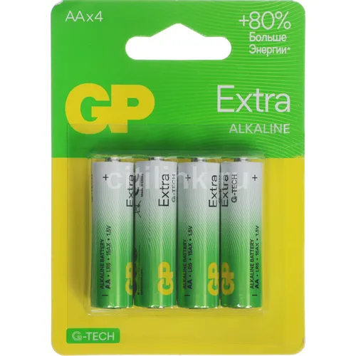AA Батарейка GP Extra Alkaline 15AXA21-2CRSBC4, 4 шт.