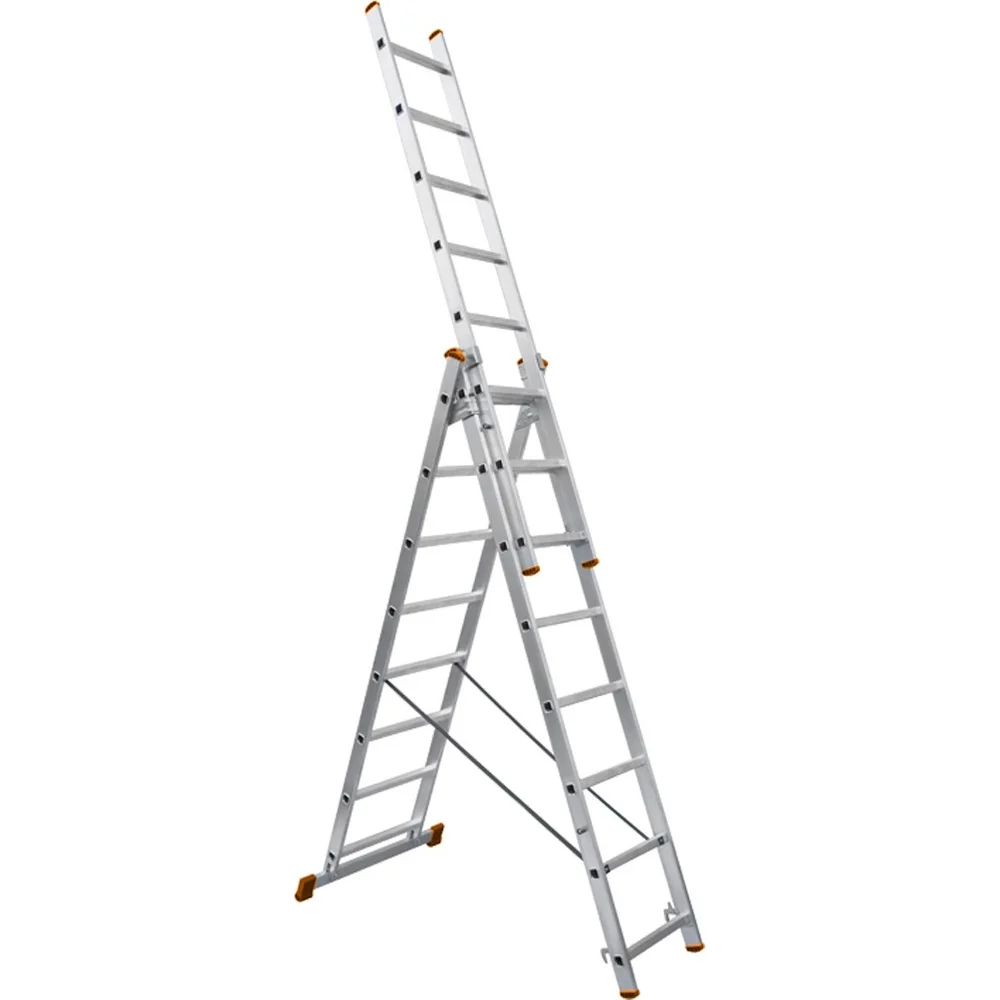 Алюминиевая трехсекционная лестница TDM Народная ЛА SQ1028-0202