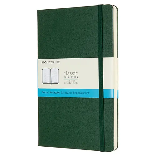 Блокнот Moleskine Classic, 240стр, пунктир, твердая обложка, зеленый [qp066k15]