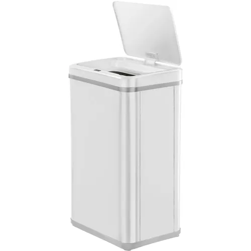 Ведро для мусора TESLER STB-60F, 60л, пластик, прямоугольная, сенсорная крышка, белый [stb-60f white]