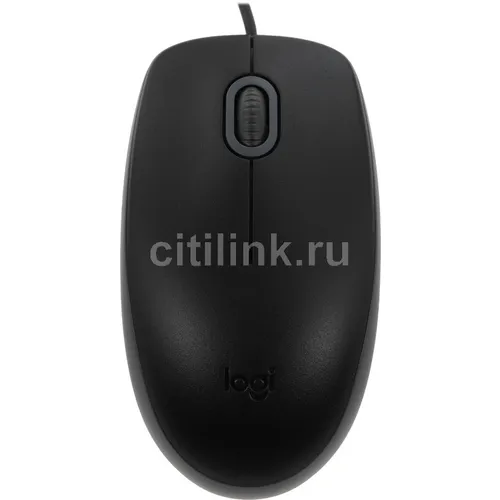 Мышь проводная Logitech M110 Silent, оптическая, USB, 1000dpi, черный и серый [910-005502]