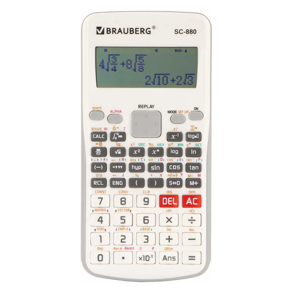 Двухстрочный инженерный калькулятор BRAUBERG SC-880-N 250526