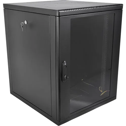Шкаф коммутационный ЦМО ШРН-М-12.500-9005 настенный, стеклянная передняя дверь, 12U, 600x610x520 мм