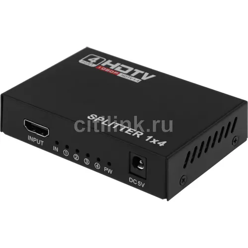 Сплиттер аудио-видео PREMIER 5-872-4, HDMI (f) - 4xHDMI (f), ver 1.4, черный
