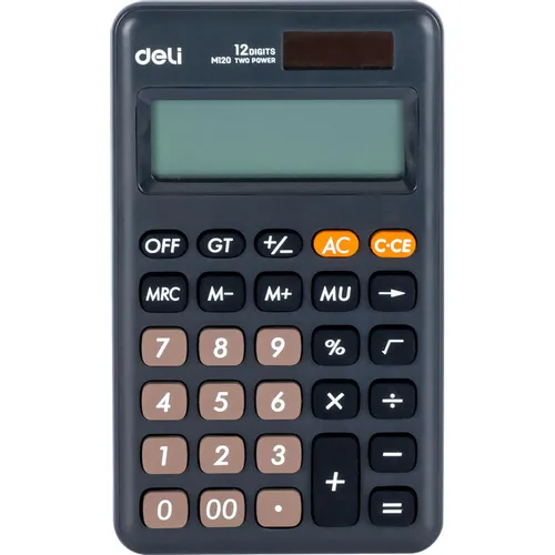 Калькулятор Deli EM120BLACK, 12-разрядный, черный