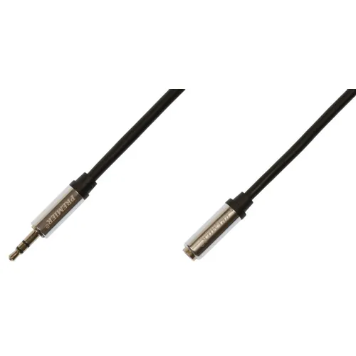 Кабель соединительный аудио PREMIER 5-333 10.0, Jack 3.5 (m) - Jack 3.5 (f), медный, 10м, GOLD, черный/серый