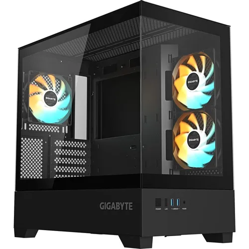 Корпус mATX Gigabyte GB-C201P, Midi-Tower, без БП, черный