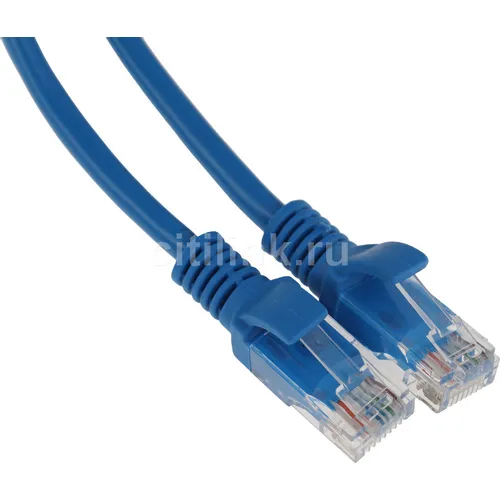 Патч-корд PREMIER PP12-3M/B литой (molded), UTP, кат.5E, 3м, 4 пары, 26AWG, алюминий омедненный, многожильный, синий