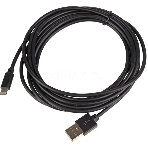 Кабель Lightning (m) - USB (m), 3м, 2.4A, черный