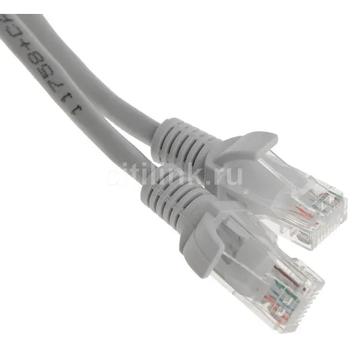 Патч-корд PREMIER PP12-0.5M литой (molded), UTP, кат.5E, 0.5м, 4 пары, 26AWG, алюминий омедненный, многожильный, серый