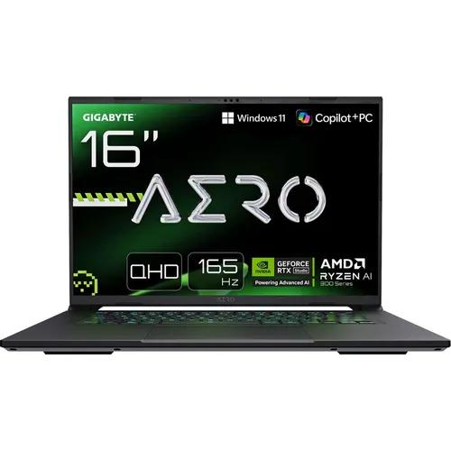 Ноутбук игровой Gigabyte Aero X16 1WH, 16", IPS, AMD Ryzen AI 7 350 2ГГц, 8-ядерный, 32ГБ DDR5, 1ТБ SSD, NVIDIA GeForce RTX 5070 для ноутбуков - 8 ГБ, TGP 85Вт, Windows 11 Home, серебристый [1wh93kzc64dh]