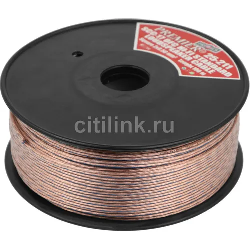 Кабель акустический PREMIER SCC-17 BC, 2х0.5 кв.мм, медный, 100м, прозрачный [25-211 100]