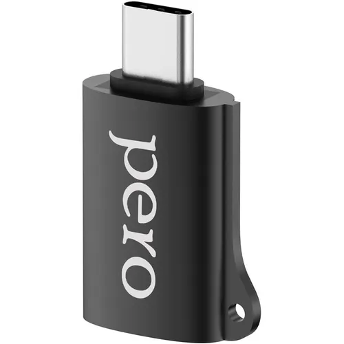 Адаптер OTG PERO AD02, USB Type-C (m) - USB (f), черный [prad02tubk]