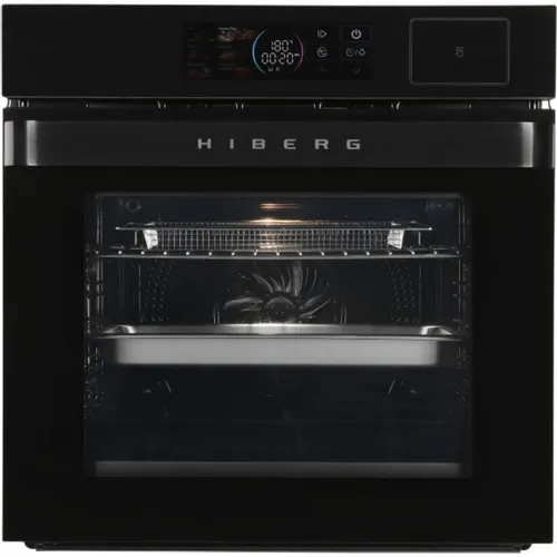 Духовой шкаф электрический HIBERG S-VM 6415 B Smart, 66л, дверца с 3 стеклами, черный