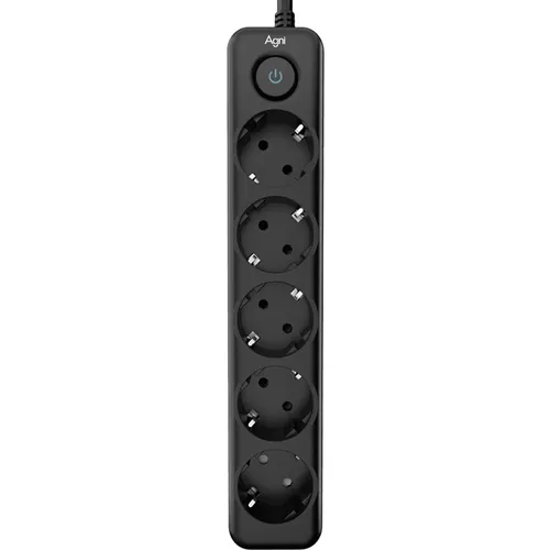 Сетевой фильтр AGNI TP-FD5E, 2м, черный [tp-fd5e-2m-black]