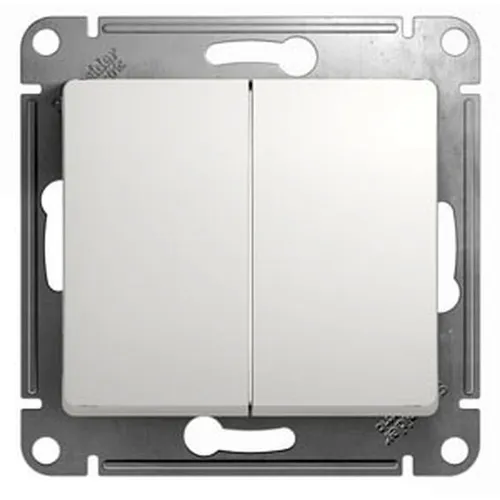 Выключатель Schneider Electric Glossa 2-клавишный, установка скрытая, IP20, белый [gsl000151]