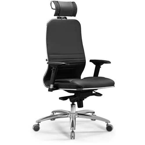 Кресло МЕТТА KL-3.04 Infinity Easy Clean, экокожа, до 120кг, топ-ган, черный/черный