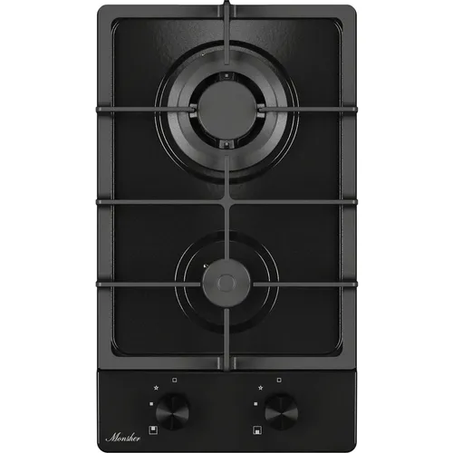 Газовая варочная панель MONSHER Hi-tech MSG 33 Noir, 2 конфорки, эмаль, черный