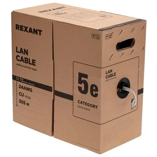 Кабель информационный REXANT кат.5E, 305м, серый [01-0143-r]