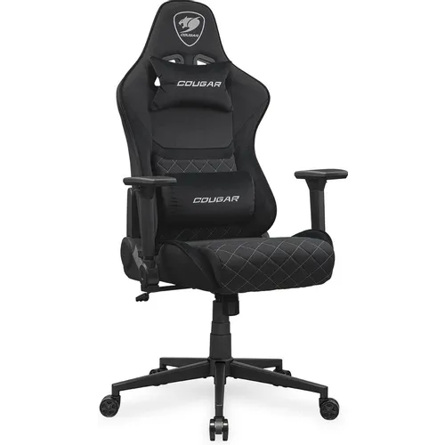 Кресло игровое COUGAR Armor One V2 Black F, ткань, до 120кг, топ-ган, регулируемые 4D подлокотники, черный