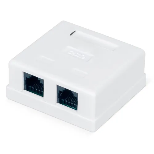 Розетка WRline (WR-WS-8P8C-C5E-2) комп. RJ45 2 кат.5E UTP бел. (упак.:1шт)