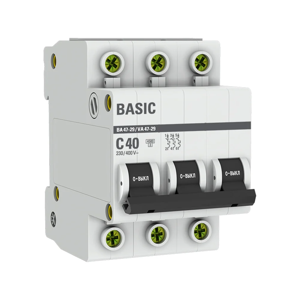 Трехполюсный автомат EKF ВА47-29 40А С mcb4729-3-40C