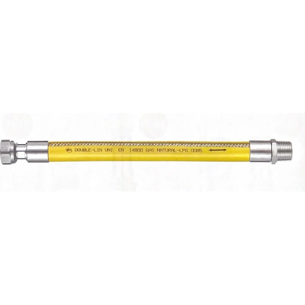 Гофрированная гибкая подводка для газа DOUBLE-LIN LL8008 (1/2"х1/2")