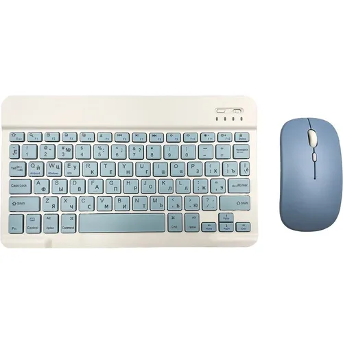Клавиатура PALMEXX PMPKIT01-LBL, беспроводная, USB, Bluetooth/Радиоканал, механическая, с гравировкой, голубой/белый
