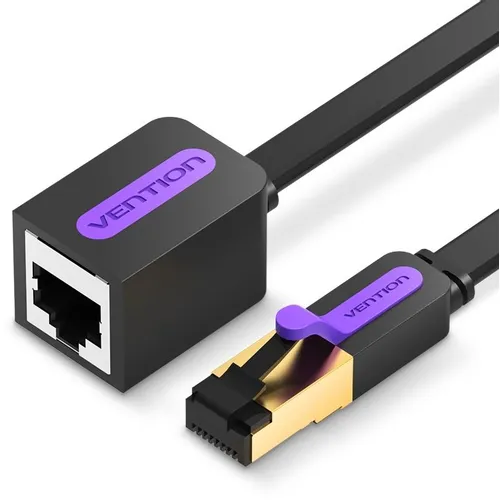 Патч-корд VENTION ICBBI STP, кат.7, 3м, 4 пары, 30AWG, медь бескислородная, многожильный, черный, плоский (flat)