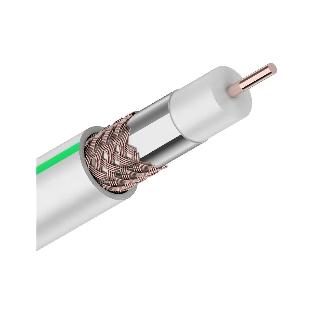 Коаксиальный кабель для подключения цифрового телевидения CADENA RG6 RG-White-15m
