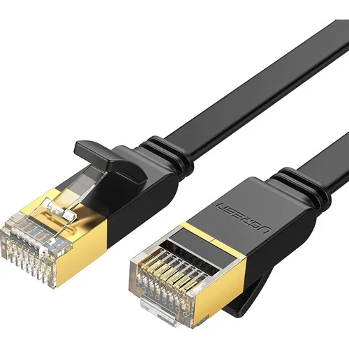 Патч-корд UGREEN NW106 литой (molded), FTP, кат.7, 10м, 4 пары, 32AWG, медь, многожильный, черный
