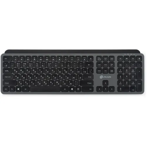 Клавиатура Oklick K859W, беспроводная, USB, Радиоканал, ножничная, серый/черный [2002136]