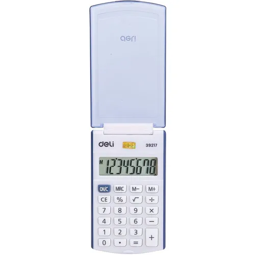 Калькулятор Deli E39217/BLUE, 8-разрядный, синий
