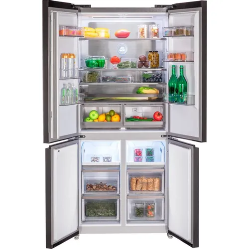 Холодильник трехкамерный HIBERG RFQ-600DX NFGС inverter Full No Frost, Side by Side, инверторный, холодный серый