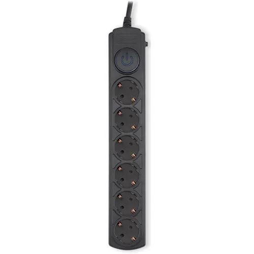 Сетевой фильтр Ippon BK-6-EU-5-16-B, 5м, черный