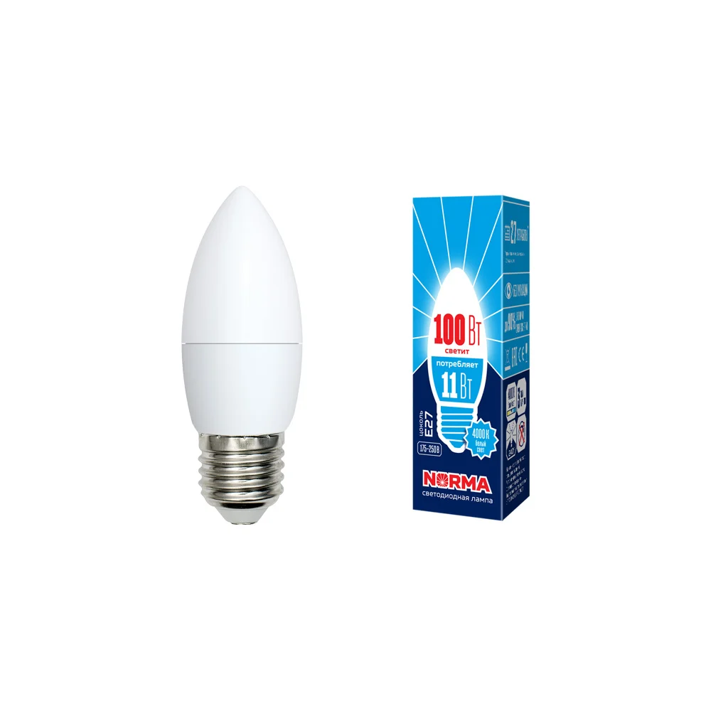 Светодиодная лампа Volpe LED-C37-11W/NW/E27/FR/NR UL-00003814