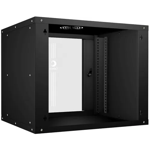 Шкаф коммутационный CABEUS WSC-05D-9U55/45-BK настенный, стеклянная передняя дверь, 9U, 550x450x450 мм