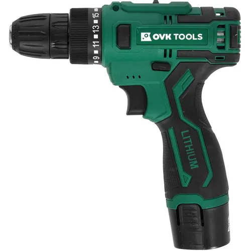 Дрель-шуруповерт OVK TOOLS OTCS2AA-12V-1.5A, 1.5Ач, с одним аккумулятором