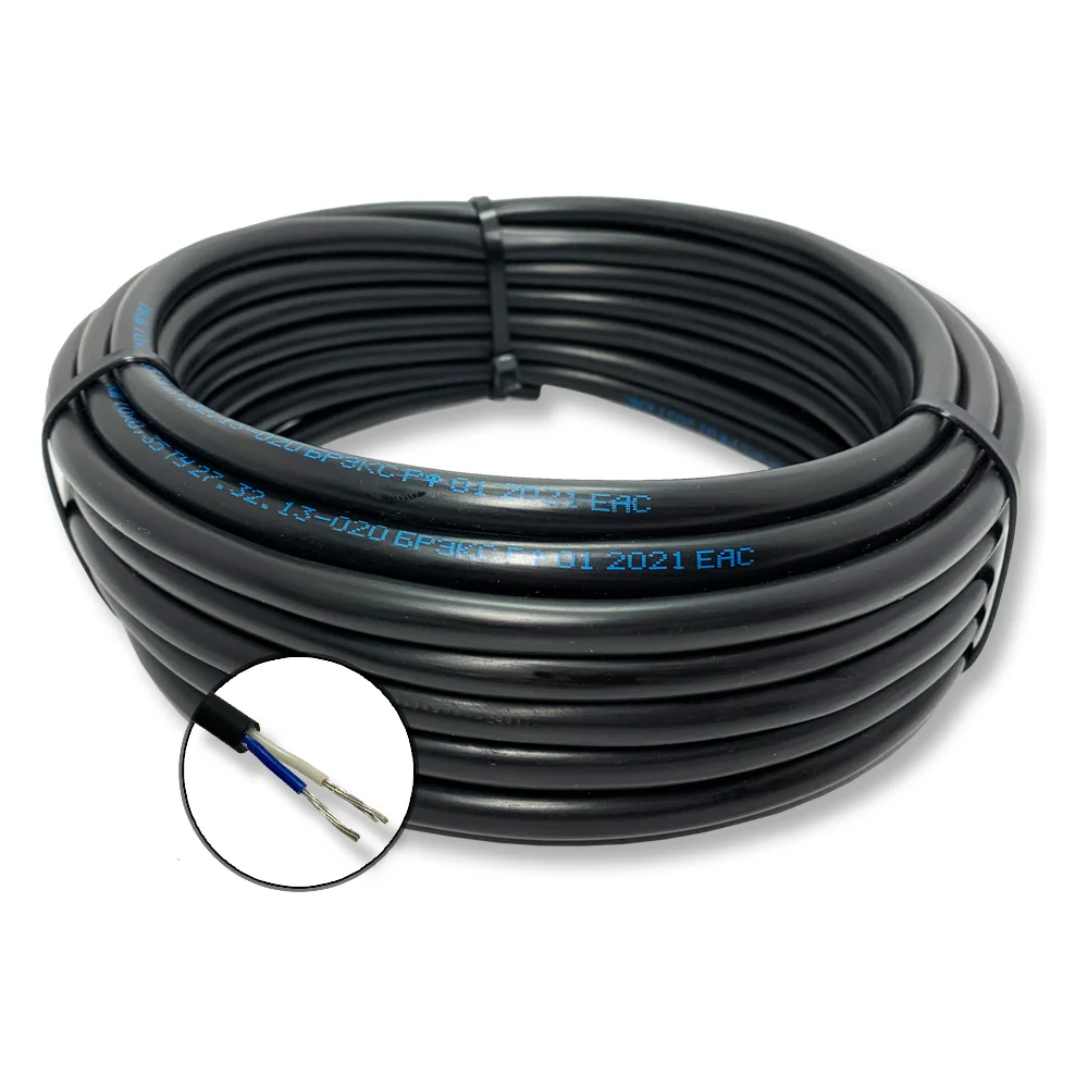 Монтажный кабель ПРОВОДНИК мкшнг(a)-ls 2x0.75 мм2, 100м OZ115655L100