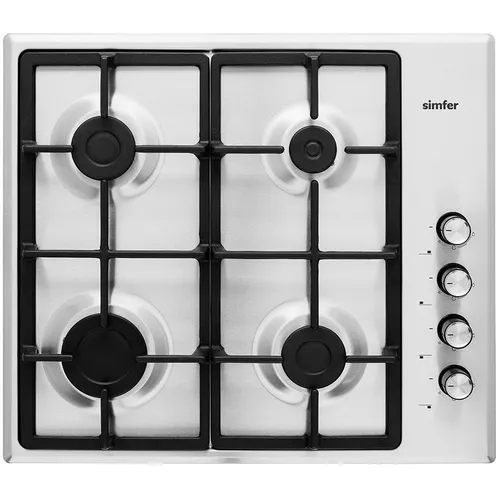 Газовая варочная панель Simfer H60Q40M572, 4 конфорки, нержавеющая сталь, серебристый