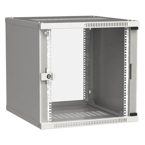 Шкаф коммутационный ITK Linea WE LWE3-12U64-GF настенный, стеклянная передняя дверь, 12U, 600x585x450 мм
