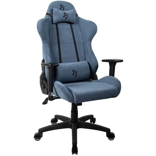 Кресло игровое AROZZI Torretta Soft Fabric, ткань, до 100кг, мультиблок, регулируемые 3D подлокотники, синий